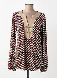 Top coupe cintrée manches longues marron JOSEPH RIBKOFF femme