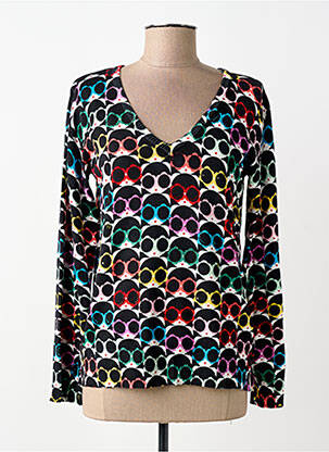 Pull coupe cintrée manches longues noir LEO & UGO femme
