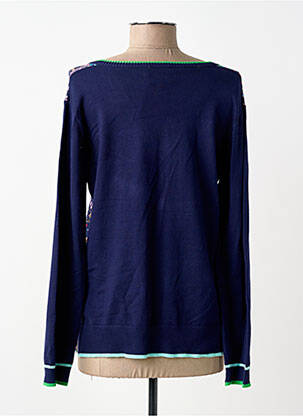 Pull col v manches longues bleu LEO & UGO femme