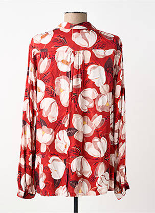 Chemisier imprimé fleurs manches longues rouge TONI femme