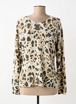 Pull coupe cintrée manches longues beige FUEGO WOMAN femme