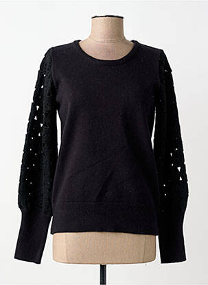 Pull stretch manches longues noir LEO & UGO femme
