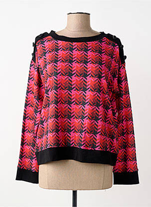 Pull stretch manches longues rose LESLIE femme