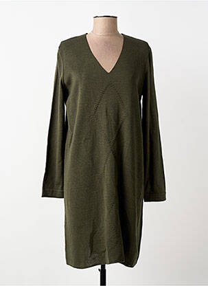Robe pull col v manches longues vert MARIA BELLENTANI femme