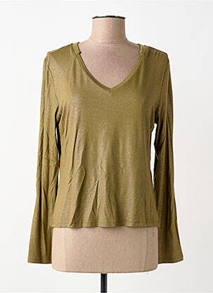 Top stretch manches longues vert EVA KAYAN femme