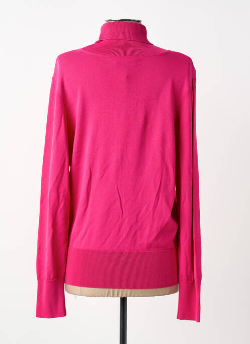 Pull col roulé stretch manches longues rose EVA KAYAN femme