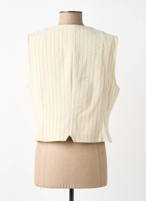 Gilet sans manche doublure biaisée beige TONI femme