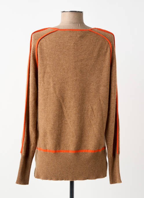 Pull tunique stretch manches longues marron LEO & UGO femme