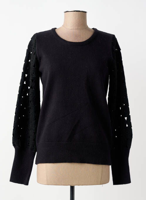 Pull stretch manches longues noir LEO & UGO femme