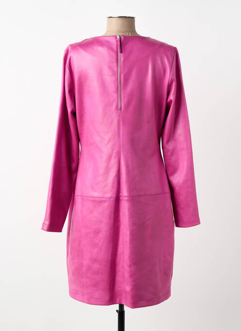 Robe courte fermeture zippée au dos manches longues rose EVA KAYAN femme