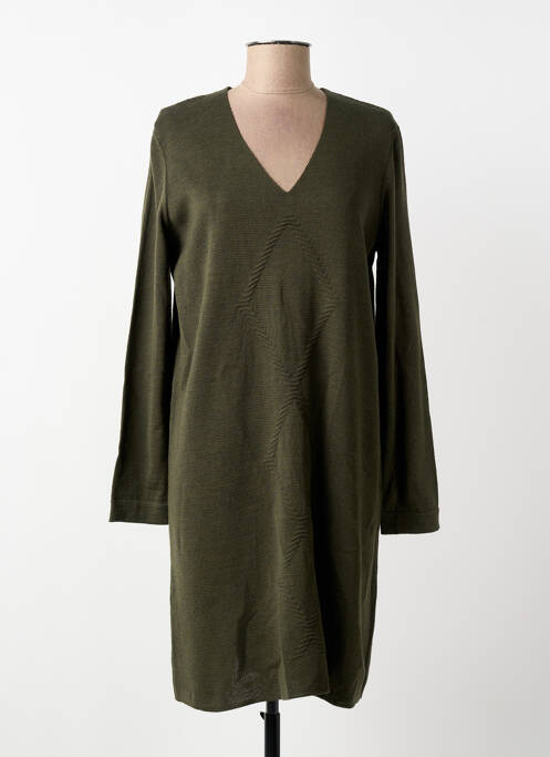 Robe pull col v manches longues vert MARIA BELLENTANI femme