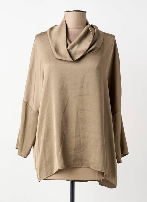 Top coupe fluide manches 3/4 marron JOSEPH RIBKOFF femme