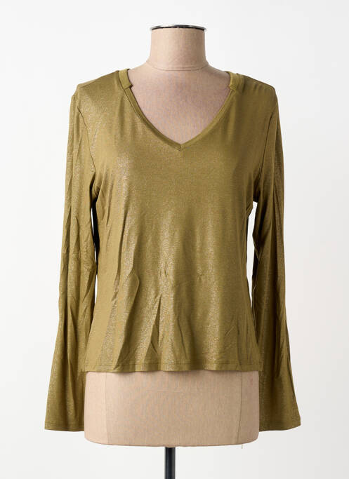 Top stretch manches longues vert EVA KAYAN femme