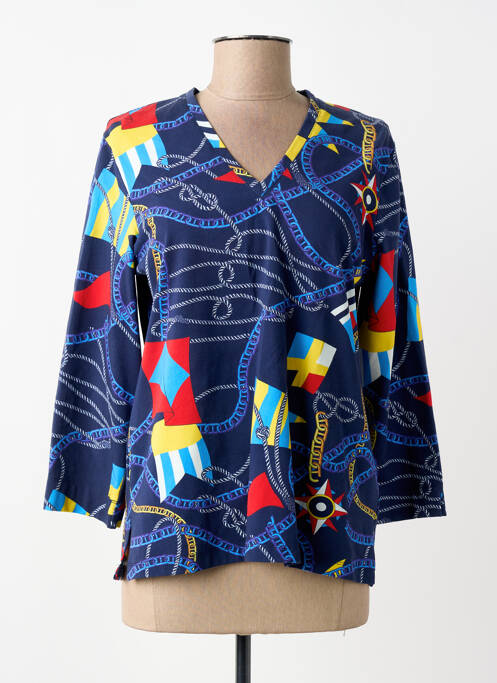 T-shirt manches 3/4 manches 3/4 bleu LEO & UGO femme