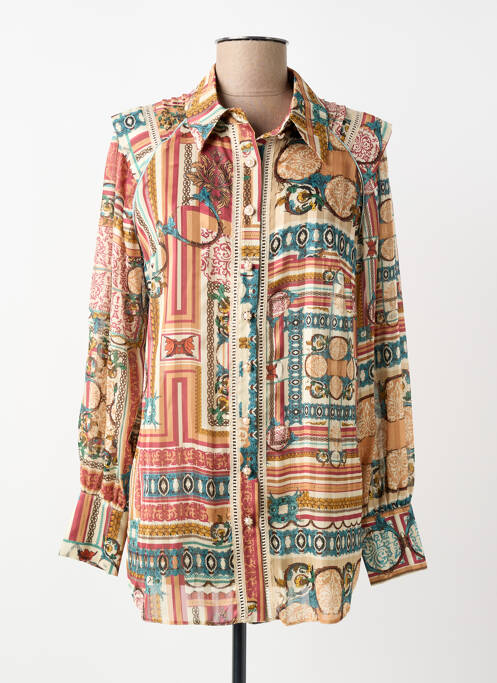 Tunique manches longues imprimé fantaisie beige LESLIE femme