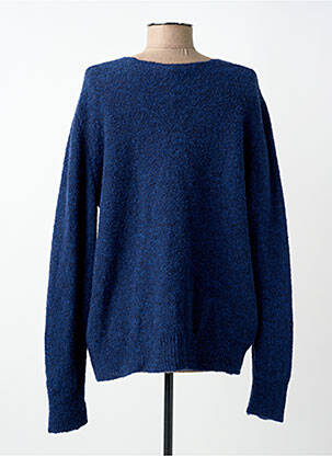 Pull coupe droite manches longues bleu MARIA BELLENTANI femme
