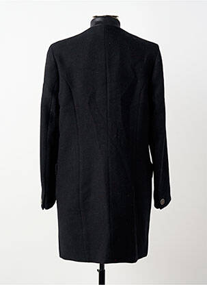 Manteau long coupe cintrée sans capuche noir EVA KAYAN femme