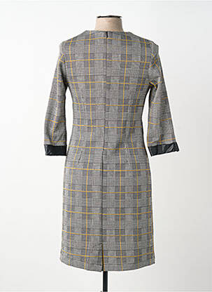 Robe mi-longue manches 3/4 manches 3/4 gris ELEONORA AMADEI femme
