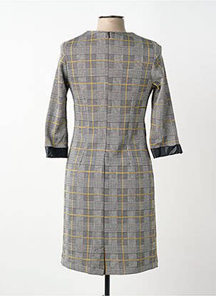 Robe mi-longue manches 3/4 manches 3/4 gris ELEONORA AMADEI femme