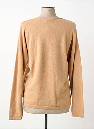 Pull coupe droite manches longues beige ESTHEME femme