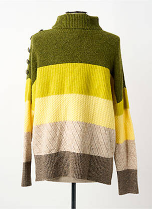 Pull col roulé maille tricot manches longues vert ANANKE femme