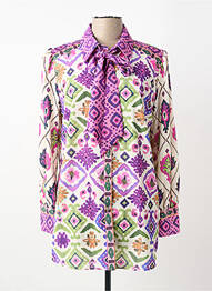 Chemisier imprimé fantaisie manches longues violet LESLIE femme