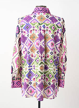 Chemisier imprimé fantaisie manches longues violet LESLIE femme