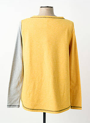 Pull coupe droite manches longues jaune ELEONORA AMADEI femme
