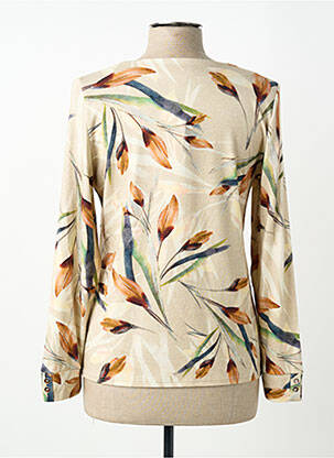 Pull coupe cintrée manches longues beige GEVANA femme