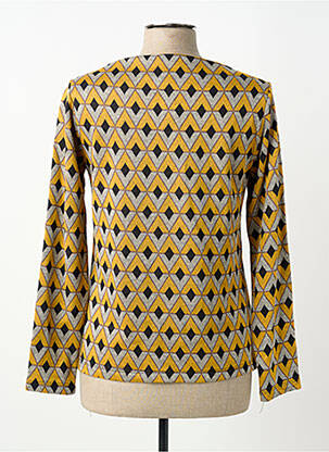 Pull coupe cintrée manches longues jaune ELEONORA AMADEI femme