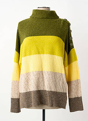 Pull col roulé maille tricot manches longues vert ANANKE femme