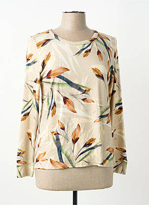 Pull coupe cintrée manches longues beige GEVANA femme