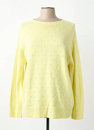 Pull col rond manches longues jaune MARIA BELLENTANI femme
