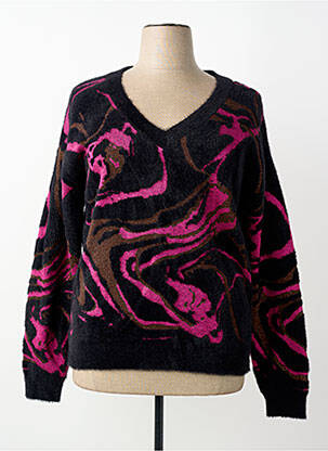 Pull col v manches longues noir EVA KAYAN femme