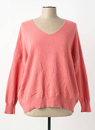 Pull col v manches longues rose ANANKE femme