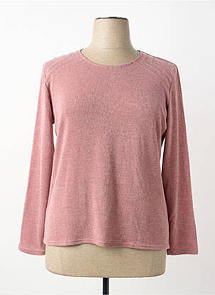 Pull coupe cintrée manches longues rose GEVANA femme