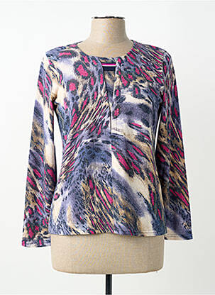 Pull coupe cintrée manches longues violet GEVANA femme