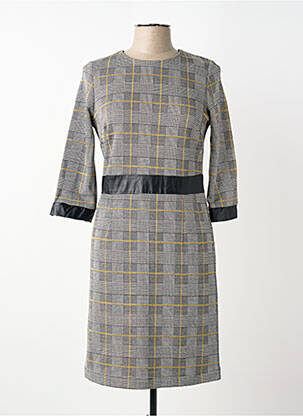 Robe mi-longue manches 3/4 manches 3/4 gris ELEONORA AMADEI femme