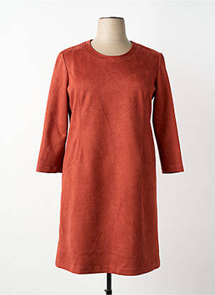 Robe mi-longue manches longues manches longues orange GEVANA femme