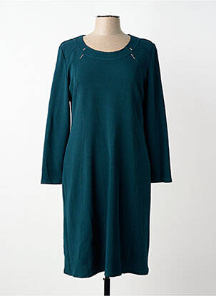Robe mi-longue manches longues manches longues vert GEVANA femme