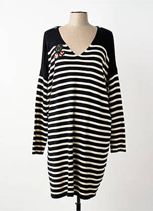 Robe pull col v manches longues noir ANANKE femme