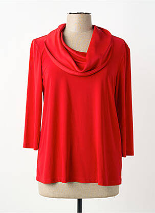 T-shirt coupe droite manches 3/4 rouge JOSEPH RIBKOFF femme