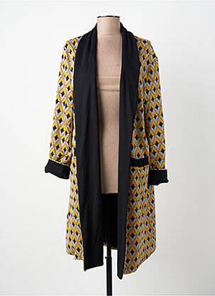 Veste casual coupe droite jaune ELEONORA AMADEI femme