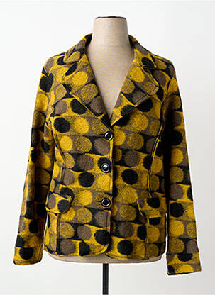 Veste casual col tailleur jaune ELEONORA AMADEI femme