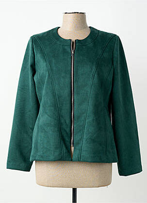 Veste casual col rond vert GEVANA femme
