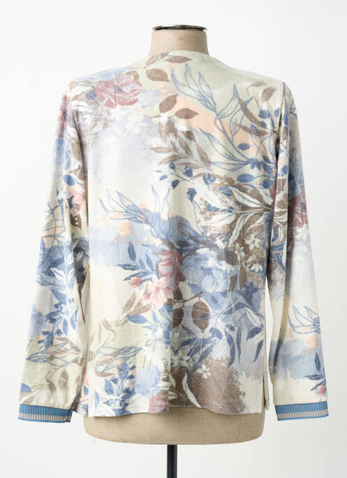 Gilet manches longues stretch bleu GEVANA femme