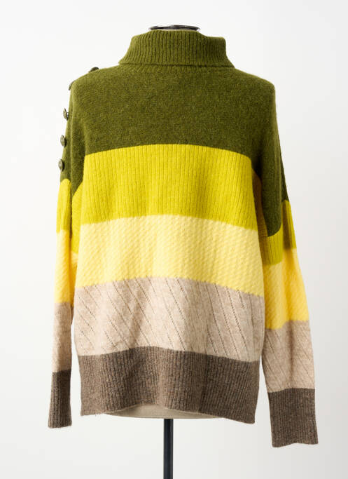 Pull col roulé maille tricot manches longues vert ANANKE femme