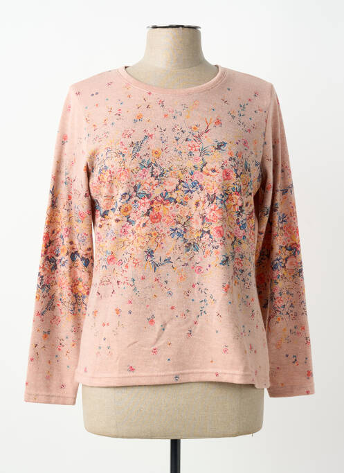 Pull coupe cintrée manches longues rose GEVANA femme