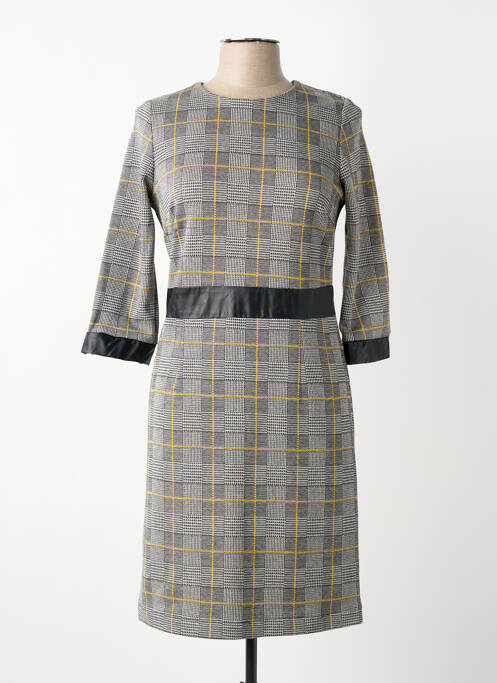 Robe mi-longue manches 3/4 manches 3/4 gris ELEONORA AMADEI femme