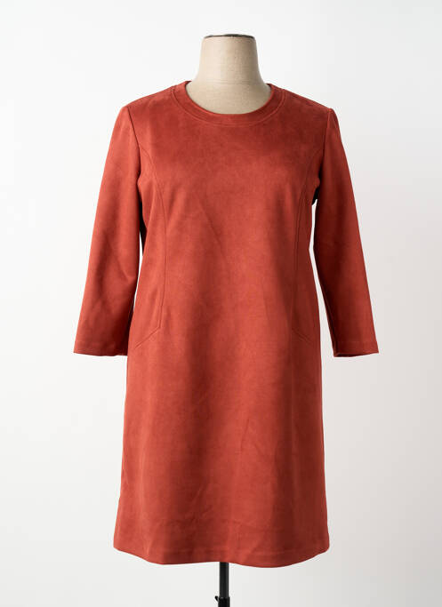 Robe mi-longue manches longues manches longues orange GEVANA femme